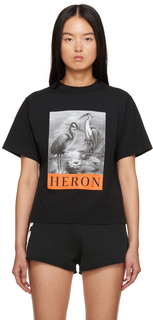 Черная футболка с цаплей Heron Preston