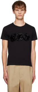 Черная футболка с цветочным принтом Meryll Rogge