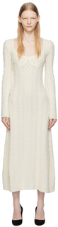 Платье макси Chloe Off-White с овальным вырезом