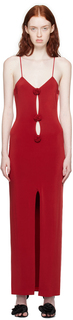 Красное платье макси с розеткой Magda Butrym