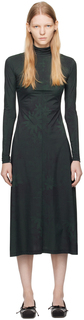 Зеленое платье макси MM6 Maison Margiela с принтом