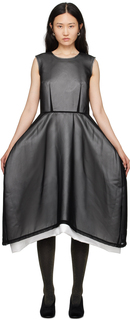 Черное плотное платье миди Comme des Garçons