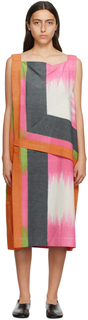 Разноцветное платье миди с легкими шлейфами 132 5. ISSEY MIYAKE