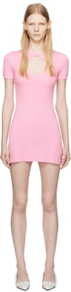 Розовое мини-платье с круглым вырезом Courreges