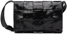 Черная маленькая сумка-мессенджер с кассетой Bottega Veneta