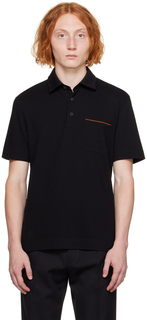 Черная футболка-поло с накладными карманами ZEGNA
