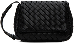 Маленькая черная сумка-мессенджер из булыжника Bottega Veneta