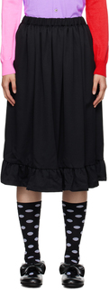 Черная юбка-миди с оборками Comme des Garçons