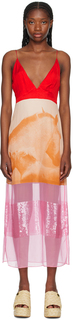 Розовое платье миди с пайетками Stella McCartney