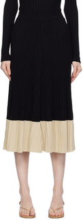 Черная юбка-миди с цветными блоками BEVZA