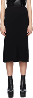 Черная юбка-миди с косой окантовкой до колена Rick Owens