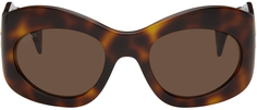 Овальные солнцезащитные очки в черепаховой оправе Gucci