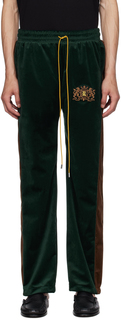Зеленые спортивные штаны с вышивкой Rhude