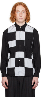 Черно-белая рубашка в стиле пэчворк Comme des Garçons