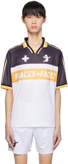 Черно-белая футболка-поло P+F FC PLACES+FACES