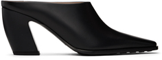 Черные туфли без каблуков Bottega Veneta из техекса