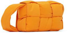 Оранжевая мини-сумка-мессенджер с кассетами Bottega Veneta