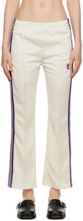 Белые узкие спортивные брюки NEEDLES