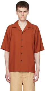 Оранжевая рубашка с нашивками Marni