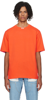 Оранжевая футболка с вышивкой Heron Preston
