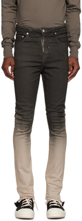 Черные и кремовые джинсы Luxor Rick Owens DRKSHDW