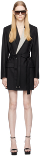 Черное двубортное мини-платье Victoria Beckham