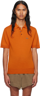 Оранжевая футболка-поло с вышивкой Burnt Vivienne Westwood