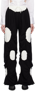 Черно-белые овальные брюки для отдыха J.Kim
