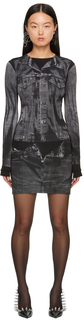 Черное мини-платье Trompe L?il Jean Paul Gaultier