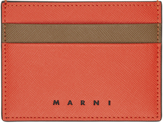 Оранжево-коричневый визитница с цветными блоками Marni