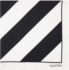 Черно-белый полосатый шарф Valentino Garavani