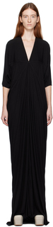 Черное платье-макси с длинными рукавами Rick Owens Lilies