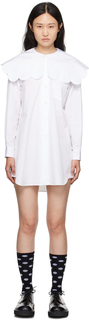 Белое мини-платье Comme des Garcons для девочек с фестонами Comme des Garçons