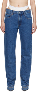 Alexander Wang Синие многослойные свободные джинсы