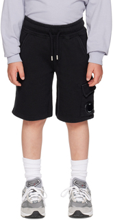 Детские черные базовые шорты-карго C.P. Company Kids
