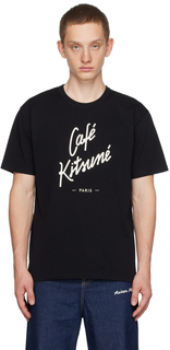 Черная футболка Cafe Kitsune Maison Kitsune