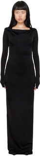 Черное платье-макси с капюшоном MISBHV