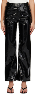 Simon Miller Черные широкие брюки из искусственной кожи