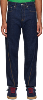 Перекрученные джинсы цвета индиго Lanvin