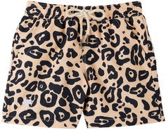 OAS Kids Бежевые шорты для плавания с леопардовым принтом
