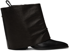 Черные утепленные ботинки в стиле вестерн OPEN YY со съемной отделкой