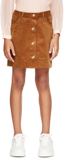 Детская коричневая юбка с вышивкой Chloe