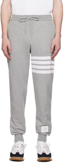 Серые классические спортивные штаны Thom Browne с 4 полосками
