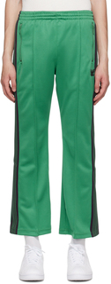 Зеленые спортивные брюки с защипенными швами NEEDLES