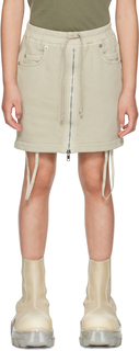 Детская кремово-белая юбка на молнии Rick Owens
