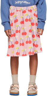 Детская розовая вишневая юбка Jellymallow