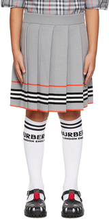 Детская серая полосатая юбка Burberry