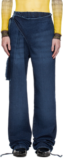 Синие джинсовые спортивные штаны Ottolinger с необработанными краями