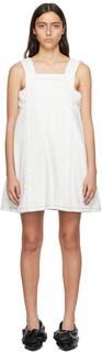 Белое джинсовое мини-платье We11done с квадратным вырезом