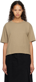 Серо-коричневая простая футболка Margaret Howell